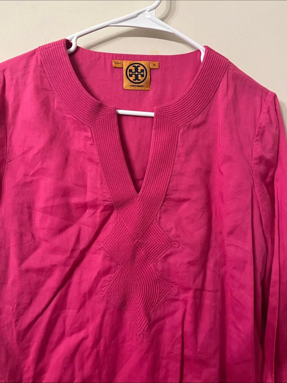 Tory Burch Bright Pink Tunic Dress Size 10P